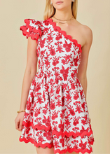 Load image into Gallery viewer, Ric Rac Floral One Shoulder Mini Dress