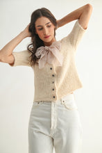 Load image into Gallery viewer, Pretty Little Chiffon Bow Cardigan Sweater
