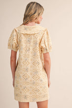 Load image into Gallery viewer, Pretty Little Doll Collar Floral Eyelet Striped Mini Dress