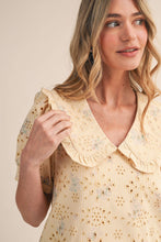 Load image into Gallery viewer, Pretty Little Doll Collar Floral Eyelet Striped Mini Dress
