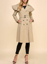 Load image into Gallery viewer, Ruffle Detail Trench Coat