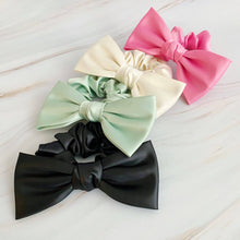 Load image into Gallery viewer, Satin Bow Hair Scrunchie