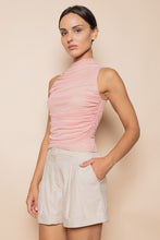 Load image into Gallery viewer, Pretty Little Rose Pink Ruched Mesh Top