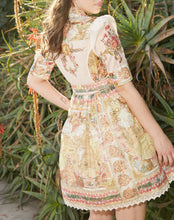 Load image into Gallery viewer, Gilded Elegance Golden Red Mini Dress