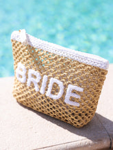 Load image into Gallery viewer, "Bride" Straw Zip Pouch
