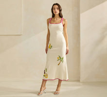 Load image into Gallery viewer, Amalfi Coast Lemon Embroidered Sweater Dress