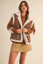 Load image into Gallery viewer, Sherpa Suede Button Up Vest