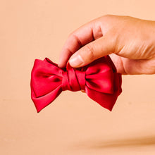 Load image into Gallery viewer, Red Mini Satin Bow Claw Clip