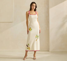 Load image into Gallery viewer, Amalfi Coast Lemon Embroidered Sweater Dress