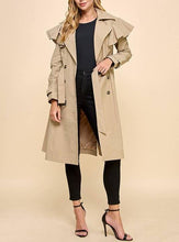 Load image into Gallery viewer, Ruffle Detail Trench Coat