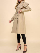 Load image into Gallery viewer, Ruffle Detail Trench Coat