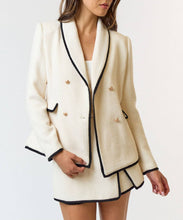 Load image into Gallery viewer, Chic Contrast Binding Boucle Double Button Blazer