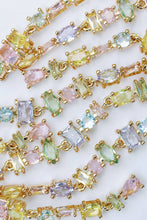 Load image into Gallery viewer, Pastel Toned Crystal Layered Duster Statement Earrings