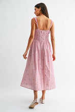 Load image into Gallery viewer, The Amagansett Cherry Embroidered Striped Midi Dress