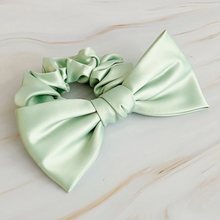 Load image into Gallery viewer, Satin Bow Hair Scrunchie