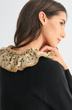 Load image into Gallery viewer, Bow Ruffled Collar Cardigan Sweater