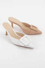 Load image into Gallery viewer, Buckle Detail Pointed-Toe Mule Heels