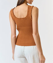 Load image into Gallery viewer, 3D Flower Ruffled Knit Tank Top