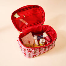 Load image into Gallery viewer, "Oh So Merry" Glam & Go Quilted Cosmetic Bag