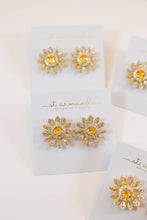 Load image into Gallery viewer, Tuscan Sun Canary Pavé Bloom Statement Studs