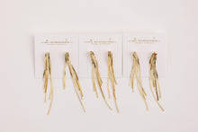 Load image into Gallery viewer, Skinny Gold Tassel Minimalist Statement Earrings