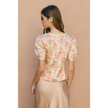 Load image into Gallery viewer, Wildflower Waltz Balloon Short Sleeve Blouse