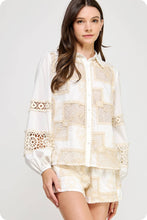 Load image into Gallery viewer, Crochet Macrame Lace Shirt and Shorts Set
