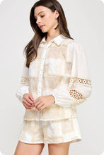 Load image into Gallery viewer, Crochet Macrame Lace Shirt and Shorts Set