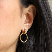 Load image into Gallery viewer, Twisted Rope Gold Drop Earrings