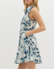 Load image into Gallery viewer, Navy Floral Print Belted Dress