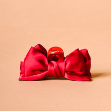Load image into Gallery viewer, Red Mini Satin Bow Claw Clip