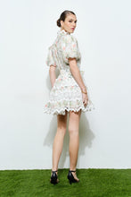 Load image into Gallery viewer, Romantic Floral Lace Mock Neck Mini Dress