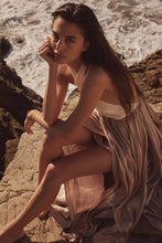 Load image into Gallery viewer, Grecian Goddess Satin Crisscross Halter Maxi Dress