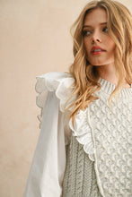 Load image into Gallery viewer, Ruffled Trimmed Sweater Blouse Top