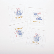 Load image into Gallery viewer, High Tea Embroidered Cocktail Napkin Set