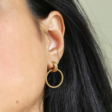 Load image into Gallery viewer, Twisted Rope Gold Drop Earrings