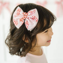 Load image into Gallery viewer, Candy Cane Confetti Tulle Hair Bow Clip