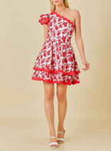 Load image into Gallery viewer, Ric Rac Floral One Shoulder Mini Dress