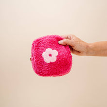Load image into Gallery viewer, Flower Square Sherpa Teddy Pouch