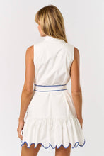 Load image into Gallery viewer, Mediterranean Chic Embroidered Collar Button Down Mini Dress