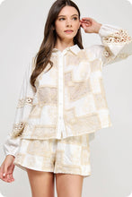 Load image into Gallery viewer, Crochet Macrame Lace Shirt and Shorts Set
