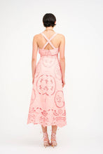 Load image into Gallery viewer, Palermo Embroidered Coral Midi Dress