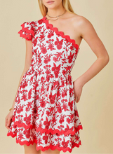 Load image into Gallery viewer, Ric Rac Floral One Shoulder Mini Dress