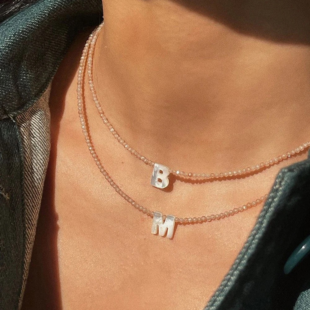 The PLP Pearl Initial Beaded Necklace