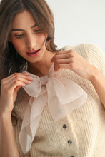 Load image into Gallery viewer, Pretty Little Chiffon Bow Cardigan Sweater