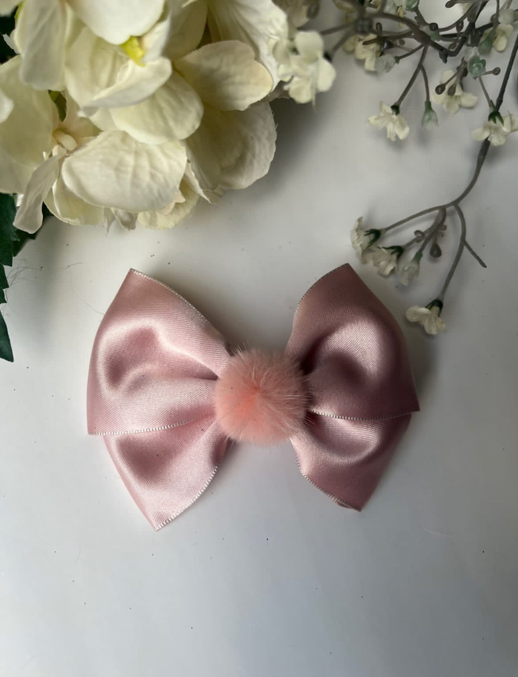 Pretty In Pink Satin Bow Hair Clip