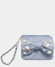 Load image into Gallery viewer, Shelly Bow Striped Wristlet