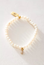 Load image into Gallery viewer, Pretty Little Pearl Initial Gold Bracelet