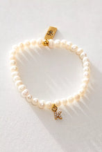 Load image into Gallery viewer, Pretty Little Pearl Initial Gold Bracelet