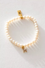 Load image into Gallery viewer, Pretty Little Pearl Initial Gold Bracelet